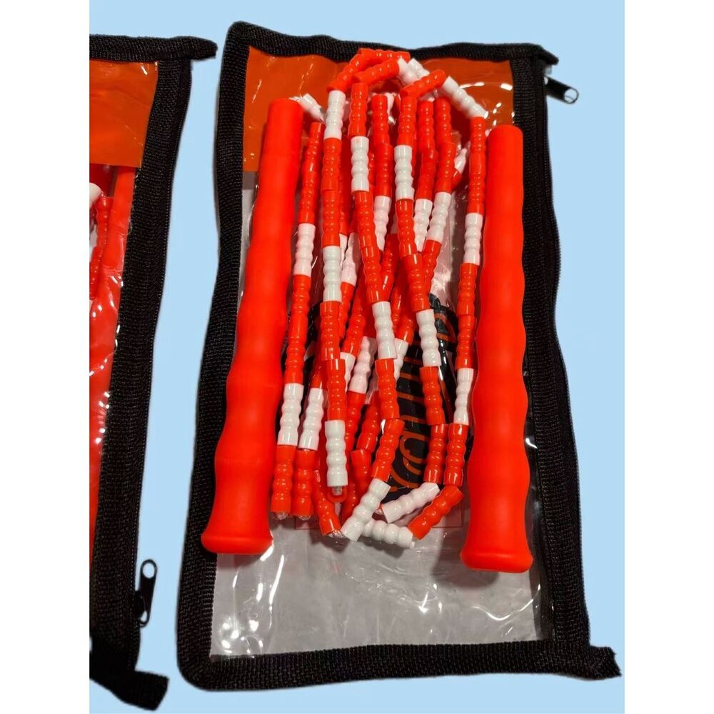 Jump Rope Soft Beaded Adjustable Skipping for Kid/Youth/Beginner orange